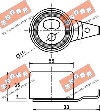 MOVIS AST1871 - Натяжной ролик, зубчатый ремень ГРМ autospares.lv