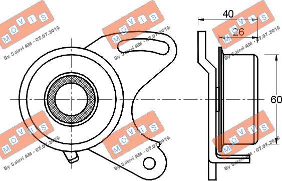 MOVIS AST1392 - Натяжной ролик, зубчатый ремень ГРМ autospares.lv