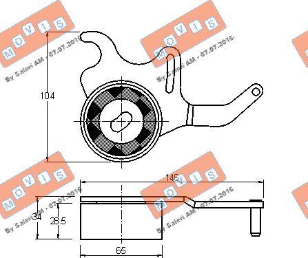 MOVIS AST1354 - Натяжной ролик, зубчатый ремень ГРМ autospares.lv