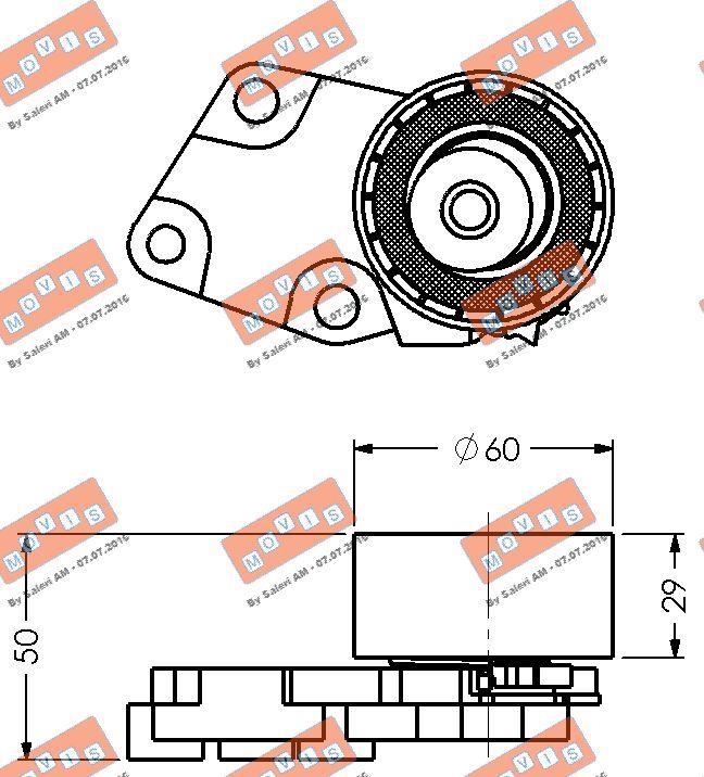 MOVIS AST1382 - Натяжной ролик, зубчатый ремень ГРМ autospares.lv