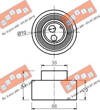 MOVIS AST1336 - Натяжной ролик, зубчатый ремень ГРМ autospares.lv