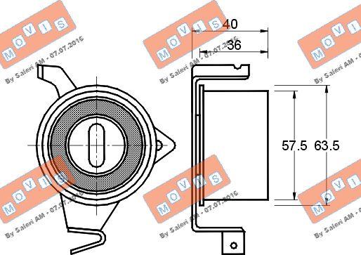 MOVIS AST1332 - Натяжной ролик, зубчатый ремень ГРМ autospares.lv