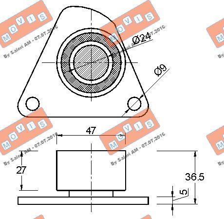 MOVIS AST1213 - Направляющий ролик, зубчатый ремень ГРМ autospares.lv