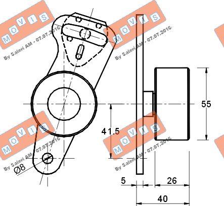 MOVIS AST1275 - Натяжной ролик, зубчатый ремень ГРМ autospares.lv