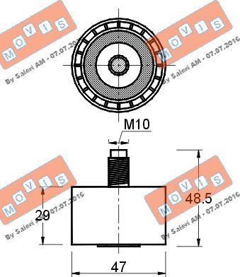 MOVIS AST1742 - Направляющий ролик, зубчатый ремень ГРМ autospares.lv