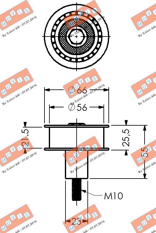 MOVIS AST1702 - Направляющий ролик, зубчатый ремень ГРМ autospares.lv