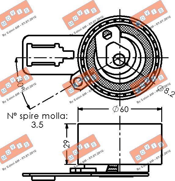 MOVIS AST3451 - Натяжной ролик, зубчатый ремень ГРМ autospares.lv