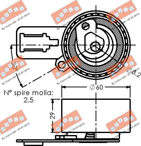 MOVIS AST3415 - Натяжной ролик, зубчатый ремень ГРМ autospares.lv