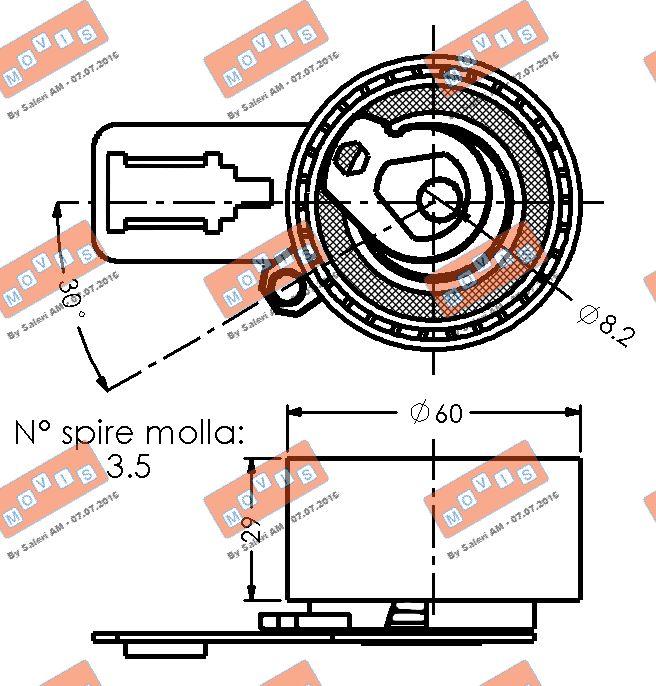 MOVIS AST3594 - Натяжной ролик, зубчатый ремень ГРМ autospares.lv