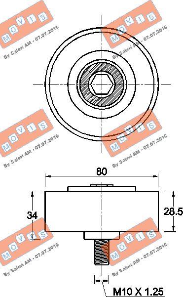 MOVIS AST3650 - Ролик, поликлиновый ремень autospares.lv