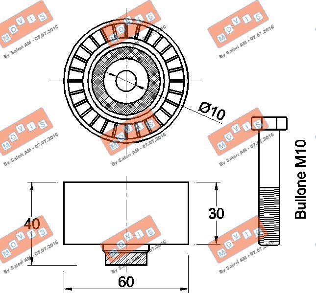 MOVIS AST3605 - Направляющий ролик, зубчатый ремень ГРМ autospares.lv