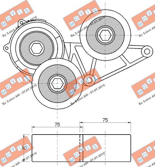 MOVIS AST3687 - Натяжитель, поликлиновый ремень autospares.lv