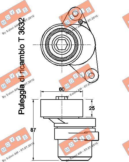 MOVIS AST3631 - Натяжитель, поликлиновый ремень autospares.lv