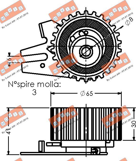 MOVIS AST3097 - Натяжной ролик, зубчатый ремень ГРМ autospares.lv