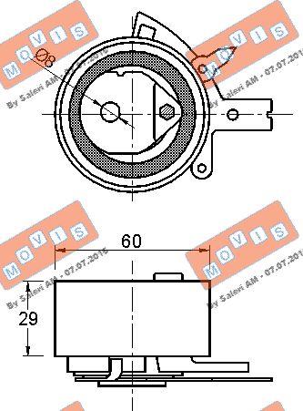 MOVIS AST3006 - Натяжной ролик, зубчатый ремень ГРМ autospares.lv