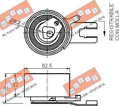 MOVIS AST3199 - Натяжной ролик, зубчатый ремень ГРМ autospares.lv