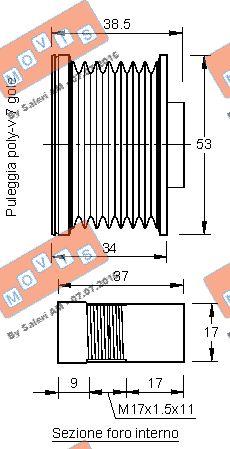 MOVIS AST3194 - Шкив генератора, муфта autospares.lv