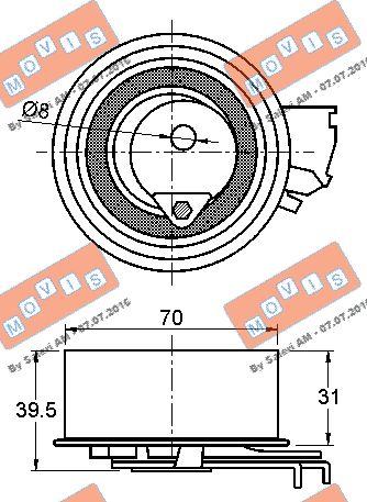 MOVIS AST3155 - Натяжной ролик, зубчатый ремень ГРМ autospares.lv