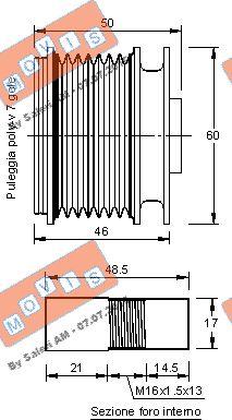 MOVIS AST3164 - Шкив генератора, муфта autospares.lv