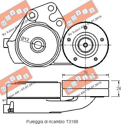 MOVIS AST3187 - Натяжитель, поликлиновый ремень autospares.lv