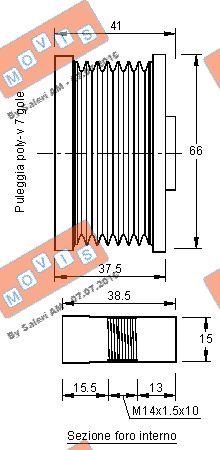 MOVIS AST3177 - Шкив генератора, муфта autospares.lv