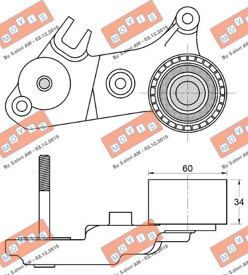 MOVIS AST3837 - Направляющий ролик, зубчатый ремень ГРМ autospares.lv