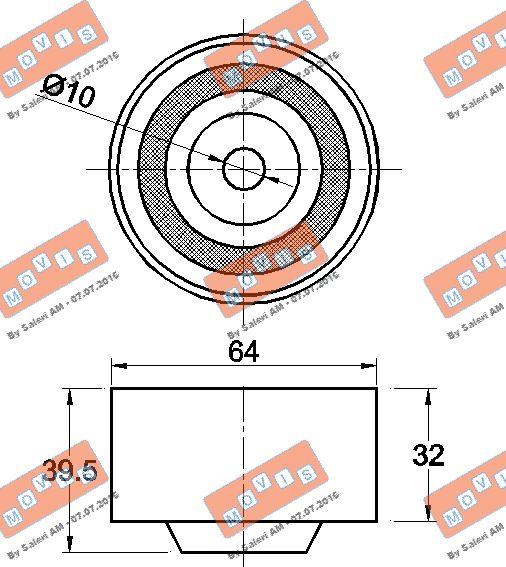 MOVIS AST3346 - Направляющий ролик, зубчатый ремень ГРМ autospares.lv