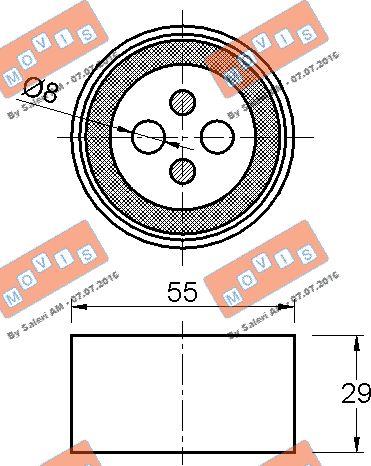 MOVIS AST3305 - Натяжной ролик, зубчатый ремень ГРМ autospares.lv