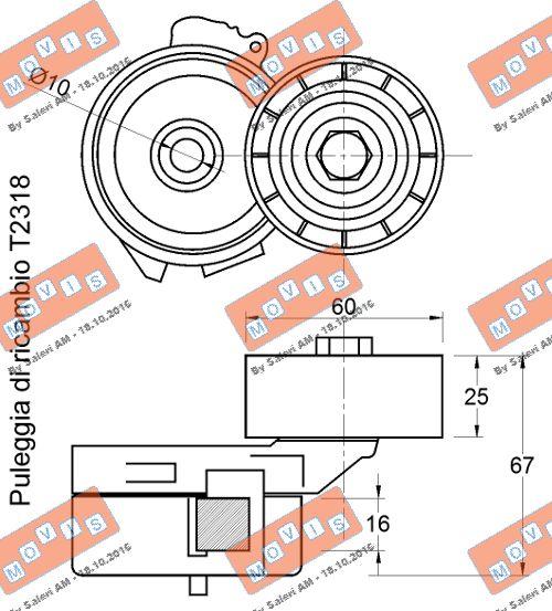 MOVIS AST3253 - Натяжитель, поликлиновый ремень autospares.lv