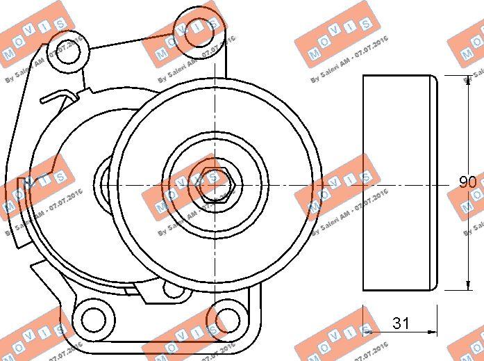 MOVIS AST3267 - Натяжитель, поликлиновый ремень autospares.lv