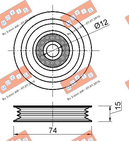 MOVIS AST3206 - Ролик, поликлиновый ремень autospares.lv
