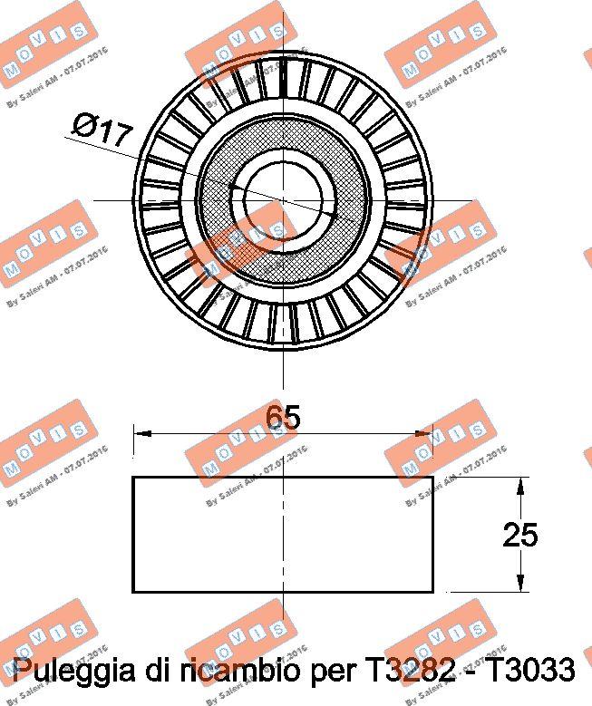 MOVIS AST3283 - Ролик, поликлиновый ремень autospares.lv