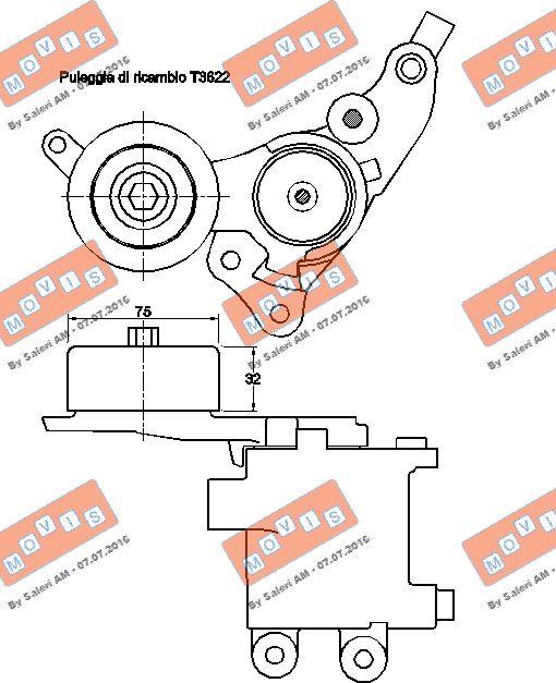 MOVIS AST3224 - Натяжитель, поликлиновый ремень autospares.lv