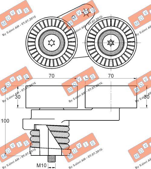 MOVIS AST3751 - Натяжитель, поликлиновый ремень autospares.lv