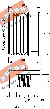 MOVIS AST2961 - Шкив генератора, муфта autospares.lv