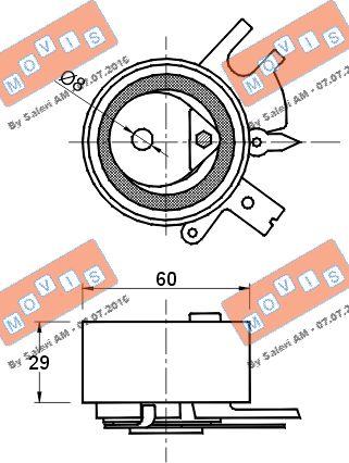 MOVIS AST2900 - Натяжной ролик, зубчатый ремень ГРМ autospares.lv