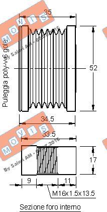 MOVIS AST2976 - Шкив генератора, муфта autospares.lv