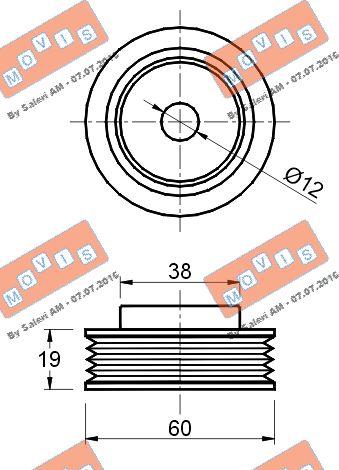 MOVIS AST2495 - Ролик, поликлиновый ремень autospares.lv