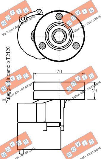 MOVIS AST2419 - Натяжитель, поликлиновый ремень autospares.lv