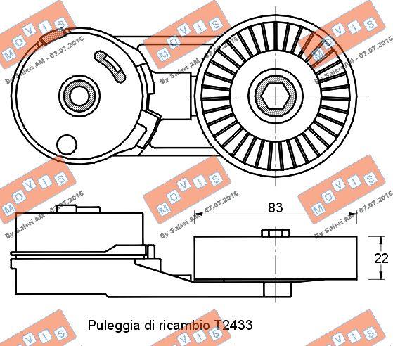 MOVIS AST2432 - Натяжитель, поликлиновый ремень autospares.lv