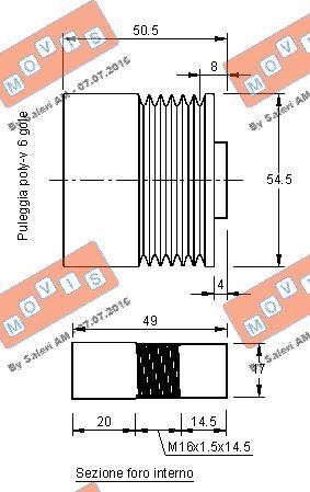 MOVIS AST2561 - Шкив генератора, муфта autospares.lv