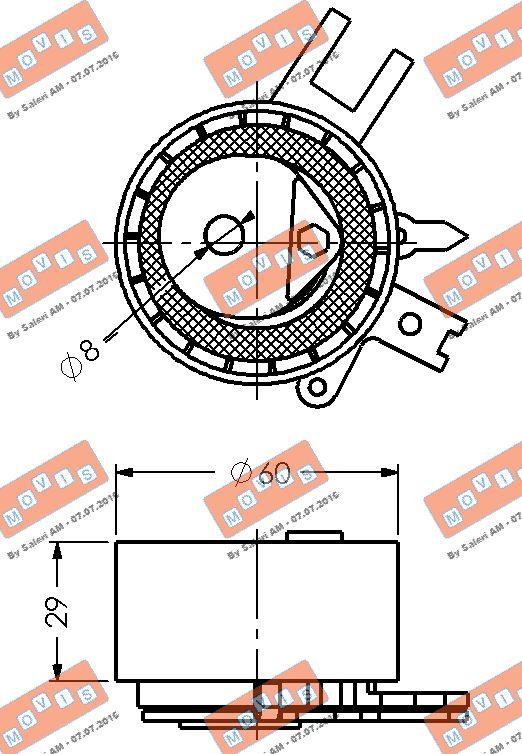 MOVIS AST2505 - Натяжной ролик, зубчатый ремень ГРМ autospares.lv