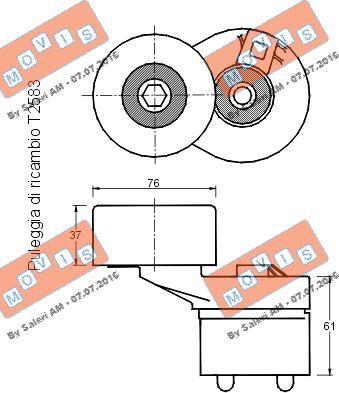 MOVIS AST2582 - Натяжитель, поликлиновый ремень autospares.lv