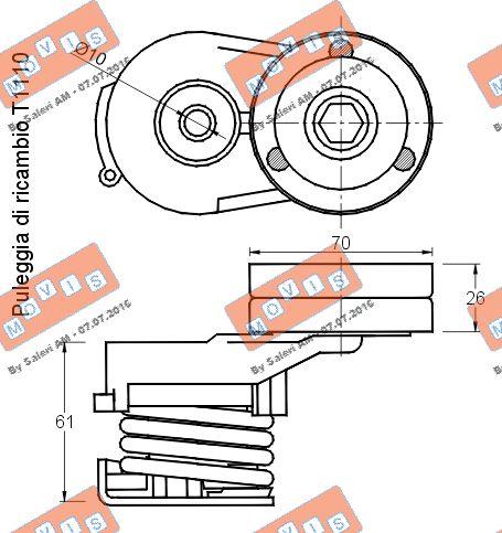 MOVIS AST2532 - Натяжитель, поликлиновый ремень autospares.lv