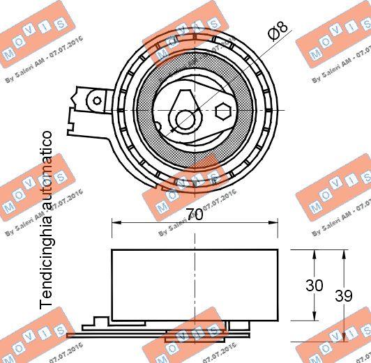 MOVIS AST2620 - Натяжной ролик, зубчатый ремень ГРМ autospares.lv