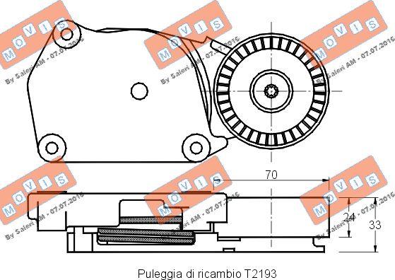 MOVIS AST2192 - Натяжитель, поликлиновый ремень autospares.lv