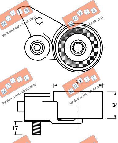 MOVIS AST2141 - Натяжной ролик, зубчатый ремень ГРМ autospares.lv