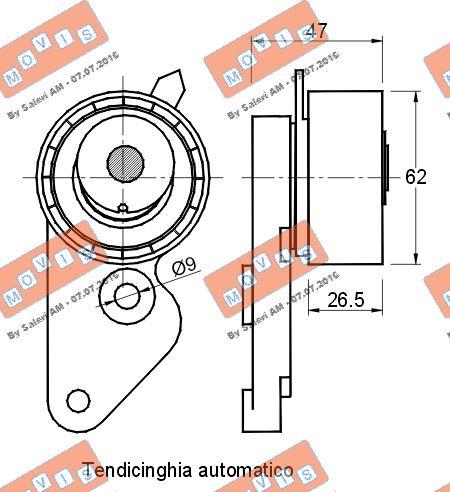 MOVIS AST2108 - Натяжной ролик, зубчатый ремень ГРМ autospares.lv