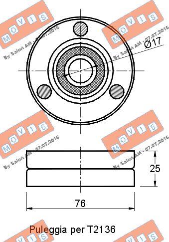 MOVIS AST2123 - Ролик, поликлиновый ремень autospares.lv