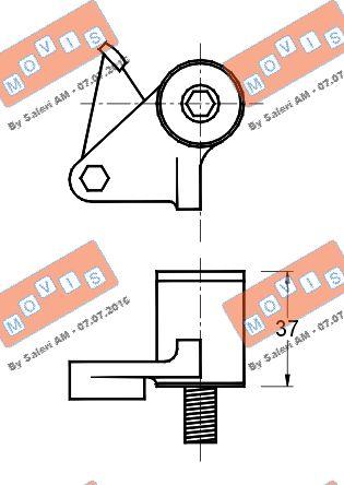 MOVIS AST2127 - Натяжной ролик, зубчатый ремень ГРМ autospares.lv